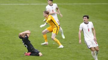 Germany's Thomas Mueller reacts after he failed to score during the Euro 2020 soccer championship round of 16 match between England and Germany, at Wembley stadium, in London, Tuesday, June 29