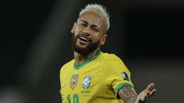 Brazil's Neymar reacts during a Copa America soccer match against Peru at Nilton Santos stadium in Rio de Janeiro, Brazil, Thursday, June 17
