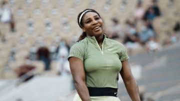 United States Serena Williams smiles after missing a point against Romania's Mihaela Buzarnescu during their second round match on day four of the French Open tennis tournament at Roland Garros in Paris, France, Wednesday, June 2