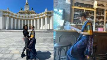 Taapsee Pannu channels her inner 'desi girl' as she roams around in Moscow wearing a saree | PICS