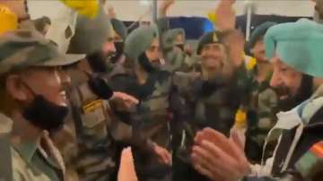 Punjab CM Captain Amarinder Singh breaks in dance with the jawans of 2 Sikh regiments in which he had served.