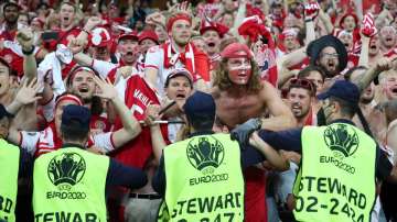 denmark fans, euro 2020, euro 2020 fans, `