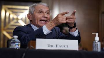 Top infectious disease expert Dr. Anthony Fauci responds to accusations by Senator Rand Paul as he testifies before the Senate Health, Education, Labor, and Pensions Committee about the origin of COVID-19, on Capitol Hill in Washington.