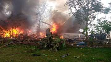 The  C-130 aircraft crashed after missing the runway.