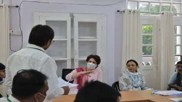 Priyanka Gandhi Vadra during her two-day visit to Lucknow, Uttar Pradesh.