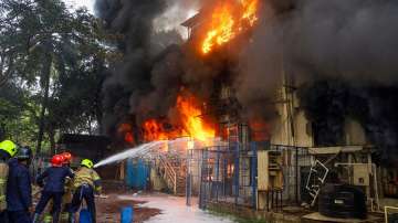 Fire at a grain godown