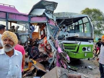 bus accident moga congress workers dead