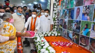 Leader of Opposition in West Bengal Assembly and BJP MLA Suvendu Adhikari and family members of victims, pay tribute to the victims who lost their lives in post-poll violence allegedly by TMC workers.