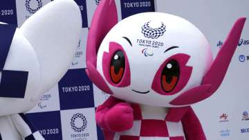 In this July 22, 2018, file photo, Tokyo 2020 Paralympic mascot "Someity" stands at stage during their debut event in Tokyo.