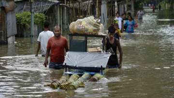 assam flood, assam floods, 2 children, north east india 