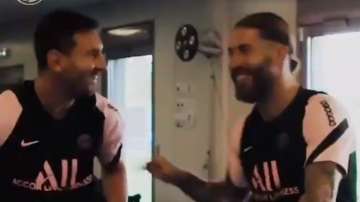 Long-time rivals Lionel Messi and Sergio Ramos meet as PSG teammates | Watch