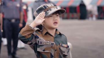5-year-old Mizoram girl singing National Anthem in army uniform sure to melt your heart | WATCH