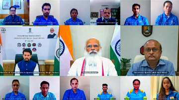 FILE| Prime Minister Narendra Modis interaction with Indian athletes contingent bound for Tokyo Olympics, via video conferencing in New Delhi, Tuesday, July 13, 2021. 