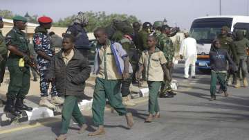 A group of schoolboys are escorted by Nigerian military and officials following their release after they were kidnapped, in Katsina, Nigeria. (Representational image)