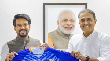 AIFF president Praful Patel meets Sports Minister Anurag Thakur