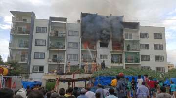 Massive fire at an apartment in Bengaluru.