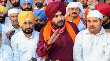 Navjot Singh Sidhu along with Charanjit Singh Channi at Golden Temple in Amritsar