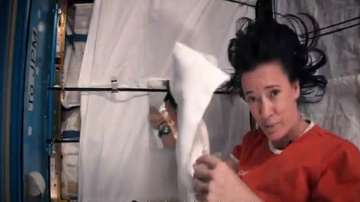 NASA astronaut Megan McArthur explains how do they take shower or wash hair.
 