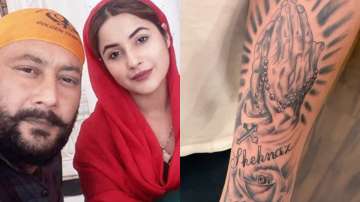 Shehnaaz Gill's father gets her name tattooed on his arm