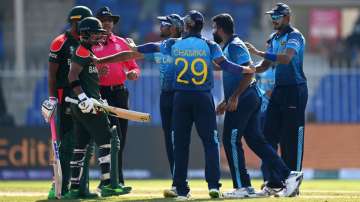 Lahiru Kumara and Liton Das during SL vs BAN clash.