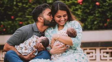 While sharing the family photos, the cricketer also revealed the names of their baby boys, Kabir Pal