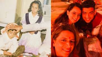 Kangana Ranaut with siblings