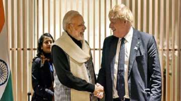 Prime Minister Narendra Modi with his British counterpart Boris Johnson