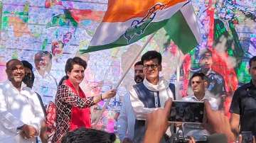 Congress general secretary Priyanka Gandhi Vadra flags off Pratigya Yatra in Barabanki on Saturday