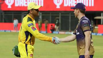 MS Dhoni and Eoin Morgan