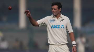 New Zealand's Tim Southee prepares to bowl during Day 2 of the first Test against India in Kanpur, I