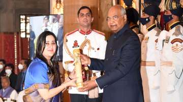 The award was received by Swaraj’s daughter, Bansuri