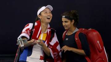 File photo of Peng Shuai (left) with former doubles partner Sania Mirza.