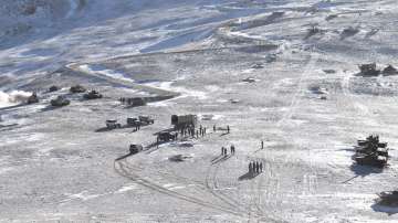 Indian and Chinese troops and tanks disengage from the banks of Pangong lake area in Eastern Ladakh.