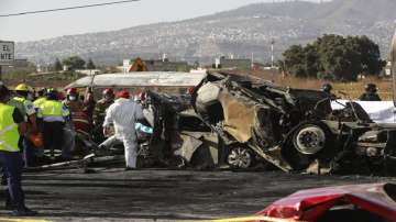 Mexico, mexico accident death toll, truck crashes, cars, toll booth, latest international news updat