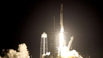 A SpaceX Falcon 9 rocket with the Crew Dragon capsule lifts off from Launch Pad 39A at the Kennedy Space Center in Cape Canaveral on November 10.