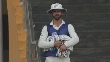 New Zealand's Kane Williamson looks on during the Day three of the second Test match against India i