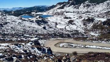 The road leading to Bumla Pass from Tawang town in Arunachal Pradesh.