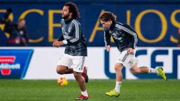 File photo of Real Madrid midfielder Luka Modric and defender Marcelo