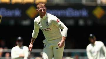 Ben Stokes of England looks on during Day 2 of the First Test Match in the Ashes series at The Gabba