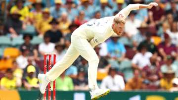 Ben Stokes of England bowls during Day 3 of the First Test Match in the Ashes series between Austral