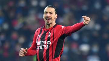 AC Milan striker Zlatan Ibrahimovic of AC Milan reacts during the Serie A match against Udinese at D