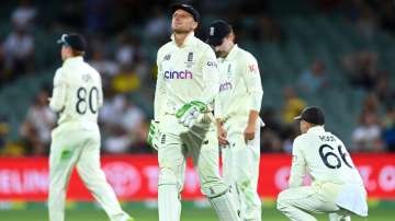 Jos Buttler of England reacts after dropping a shot played by Marnus Labuschagne of Australia during