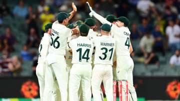 File image of Australia team celebrating after taking England's wicket in the second Test in Adelaid