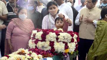 Family members and relatives pay tribute to Group Captain Varun Singh in Bhopal on Thursday (Dec. 16, 2021).