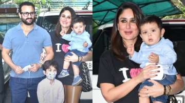 Kareena Kapoor with Saif Ali Khan, Taimur, Jeh