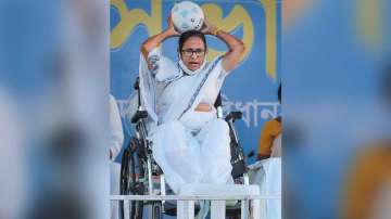 West Bengal Chief Minister Mamata Banerjee an election campaign rally for the Assembly polls, at Jotram in Bardhaman district on April 9, 2021.