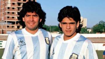 File image of Diego Maradona (left) and Hugo Maradona (right) 