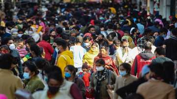 People visit a crowded Sarojini Nagar Market, open on odd-even system as per guidelines set by the Delhi government, in New Delhi.