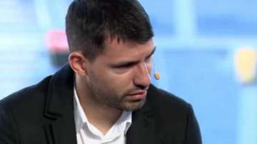 FC Barcelona striker Sergio Aguero in tears during his retirement press conference in Barcelona on W