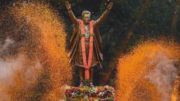 A nine-feet-tall statue of Bal Thackeray in Mumbai.